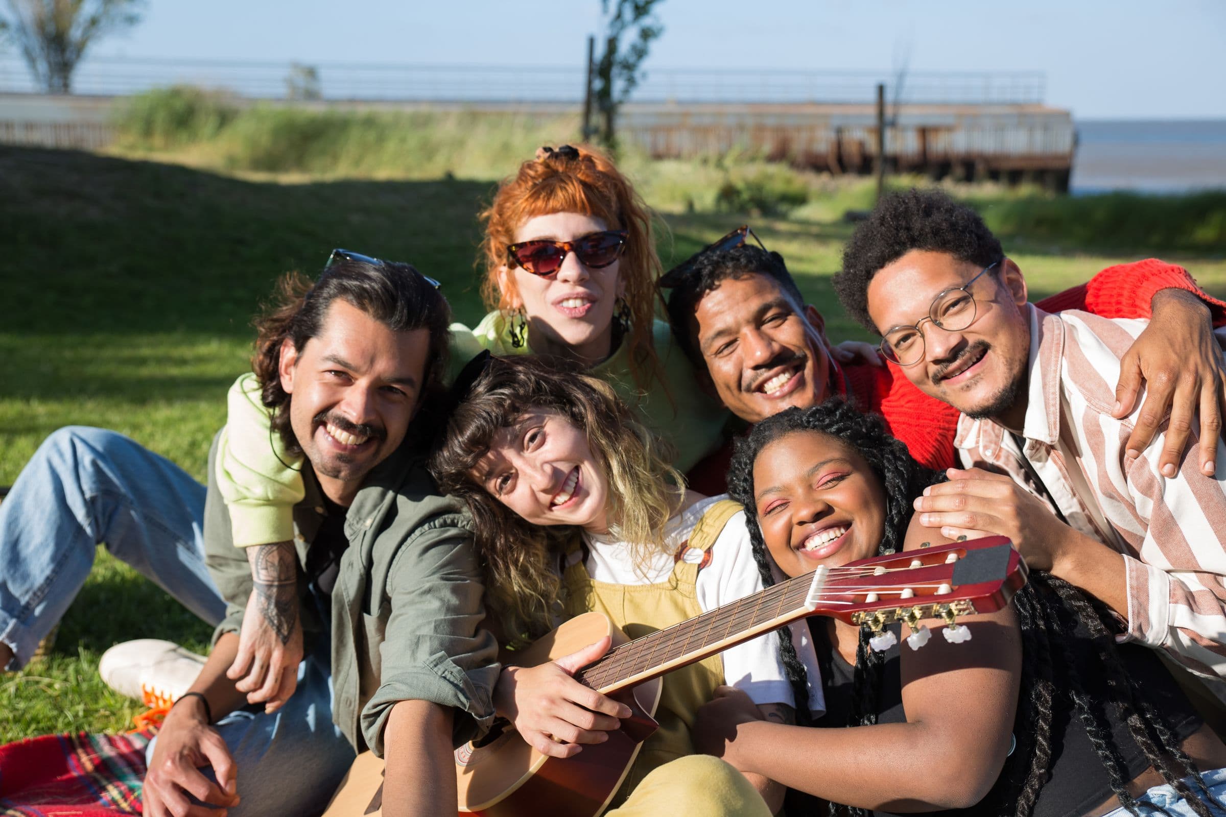 Young adults gathering together
